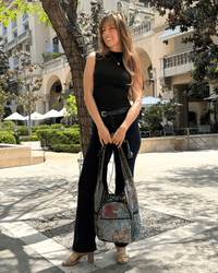 Kathmandu Collection Vintage Patchwork Hobo Bag with Water Bottle Pockets Jupiter Gear