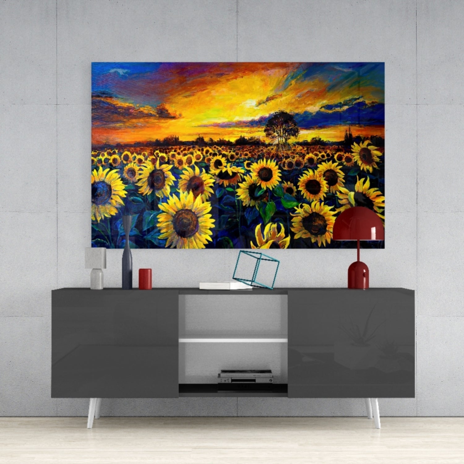 Insigneart USA Insigneart USA Sunflower Flower Glass Wall Art