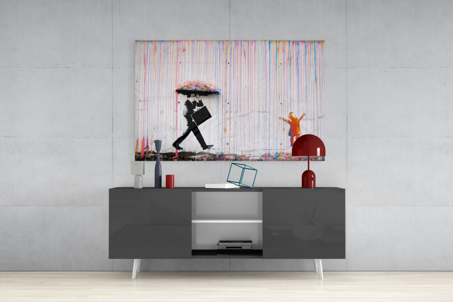 Insigneart USA Insigneart USA Color of Rain - Banksy Glass Wall Art