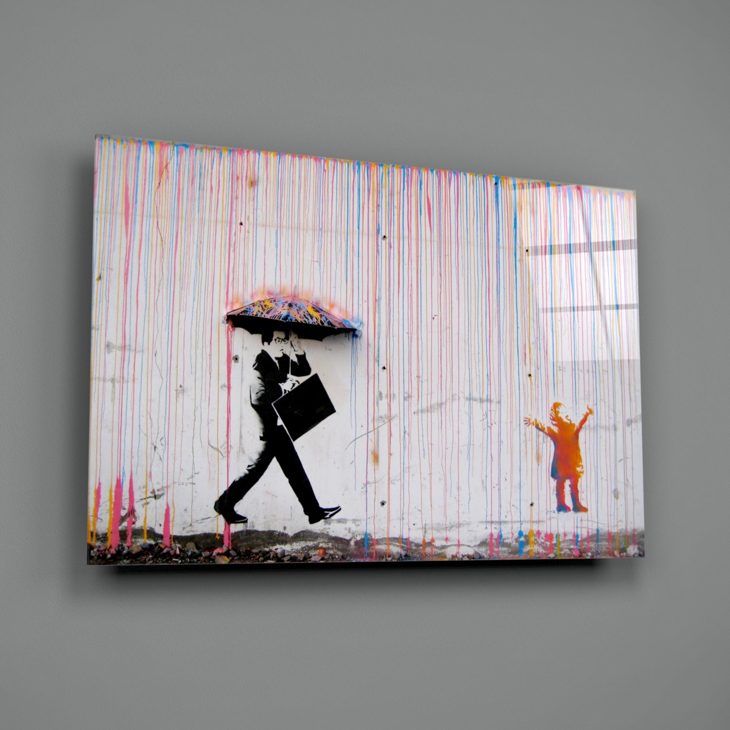 Insigneart USA Insigneart USA Color of Rain - Banksy Glass Wall Art