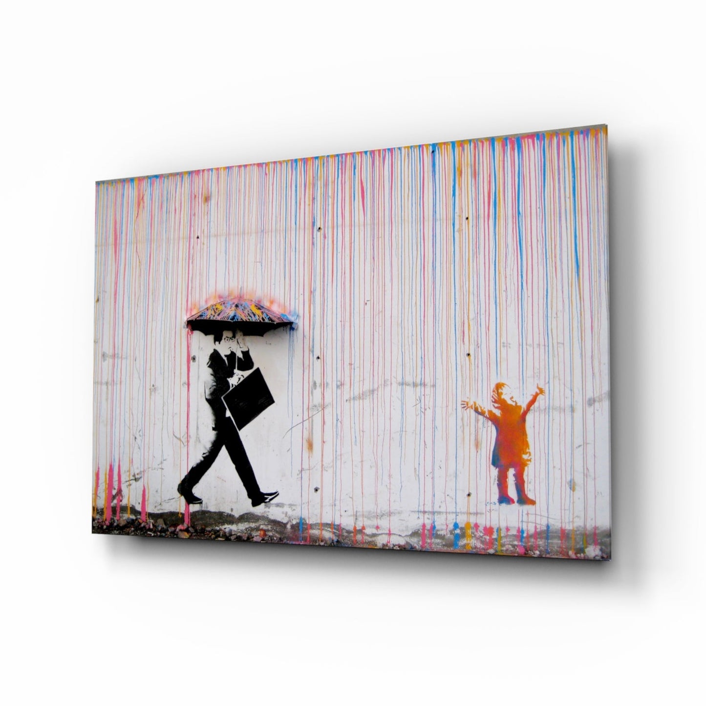 Insigneart USA Insigneart USA Color of Rain - Banksy Glass Wall Art