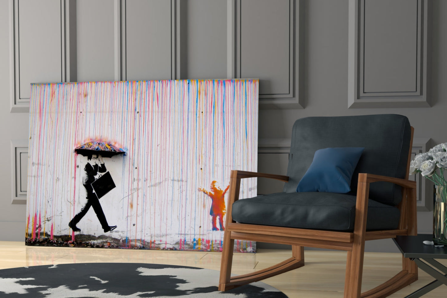 Insigneart USA Insigneart USA Color of Rain - Banksy Glass Wall Art