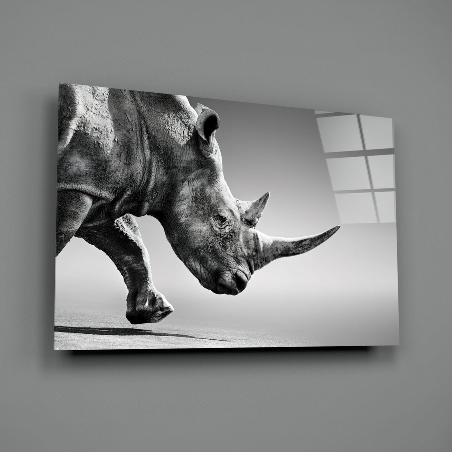 Insigneart USA Insigneart USA Black Rhino Glass Wall Art