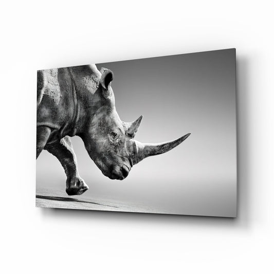 Insigneart USA Insigneart USA Black Rhino Glass Wall Art