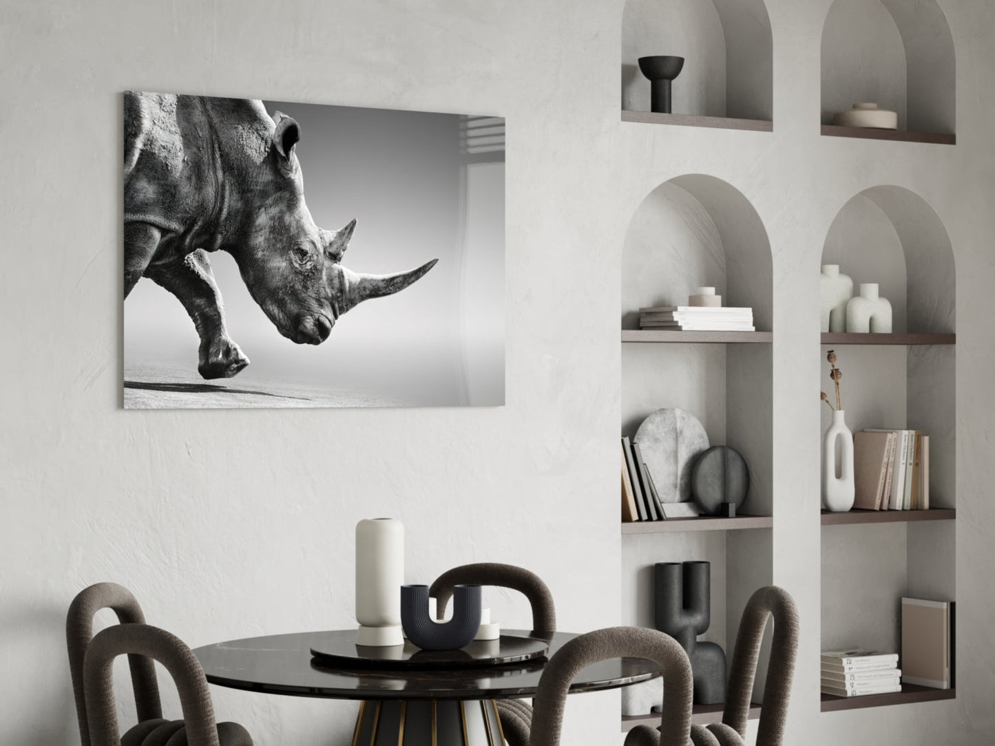 Insigneart USA Insigneart USA Black Rhino Glass Wall Art