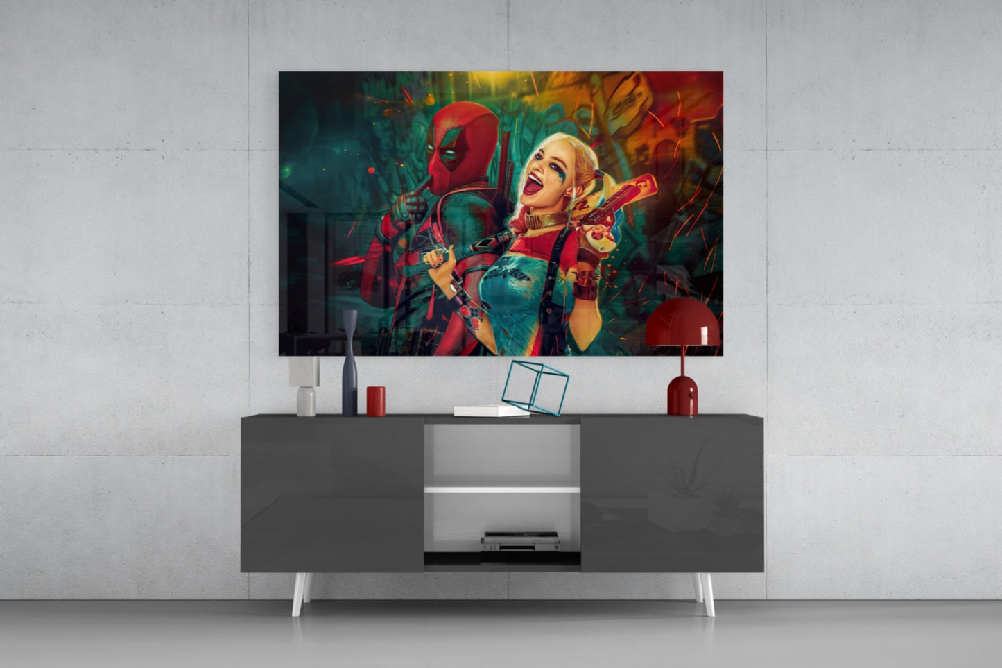 Insigneart USA Insigneart USA Harley Quinn and Deadpool Glass Art