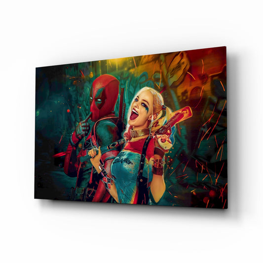 Insigneart USA Insigneart USA Harley Quinn and Deadpool Glass Art