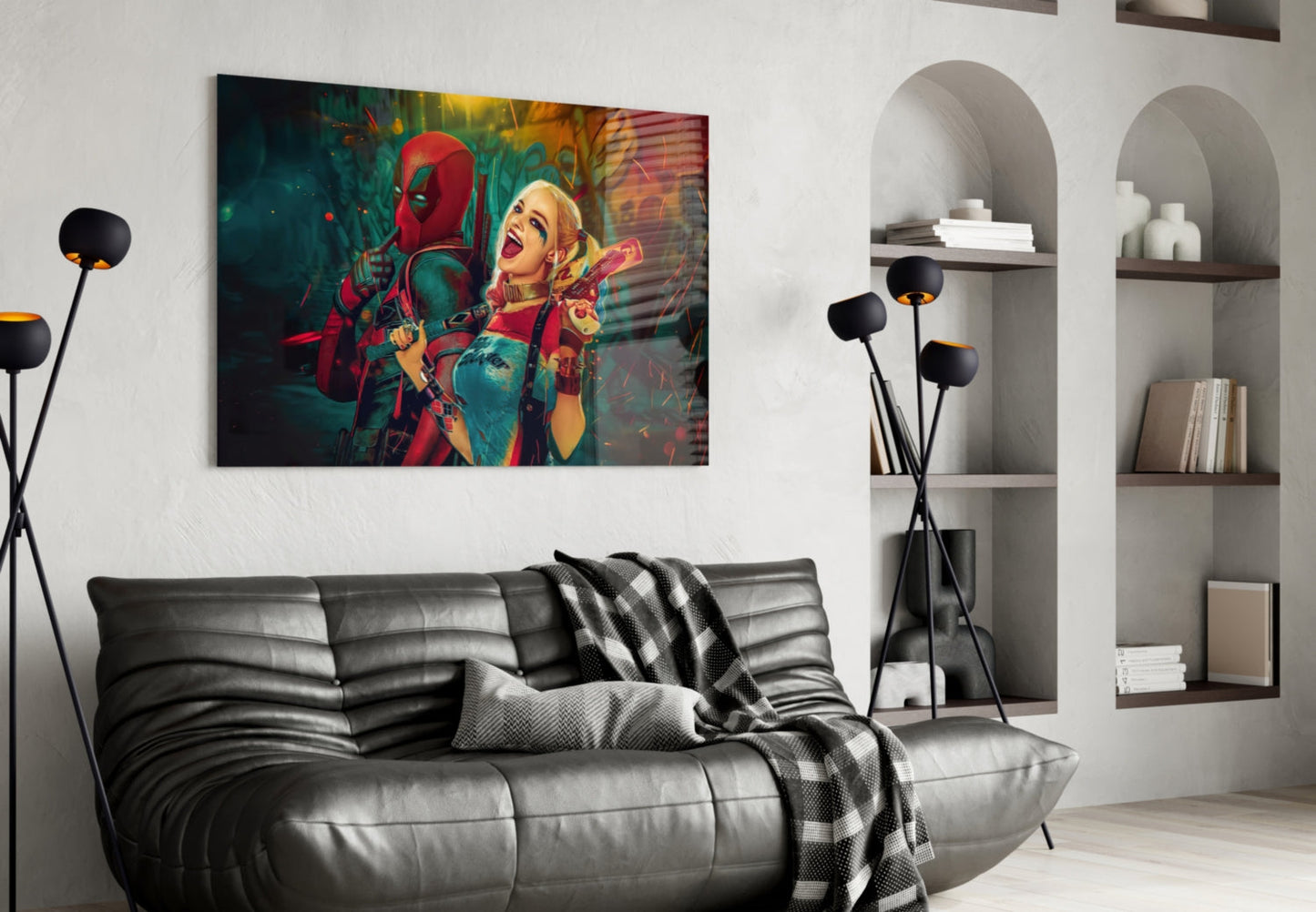 Insigneart USA Insigneart USA Harley Quinn and Deadpool Glass Art