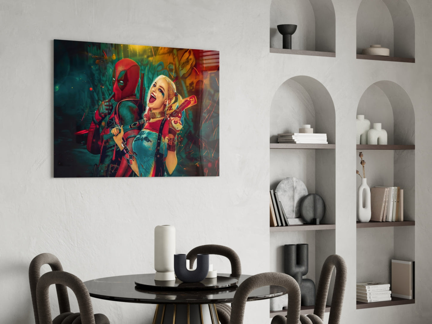 Insigneart USA Insigneart USA Harley Quinn and Deadpool Glass Art