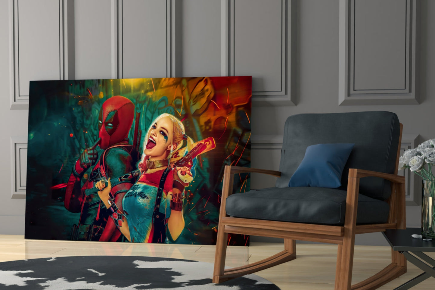 Insigneart USA Insigneart USA Harley Quinn and Deadpool Glass Art