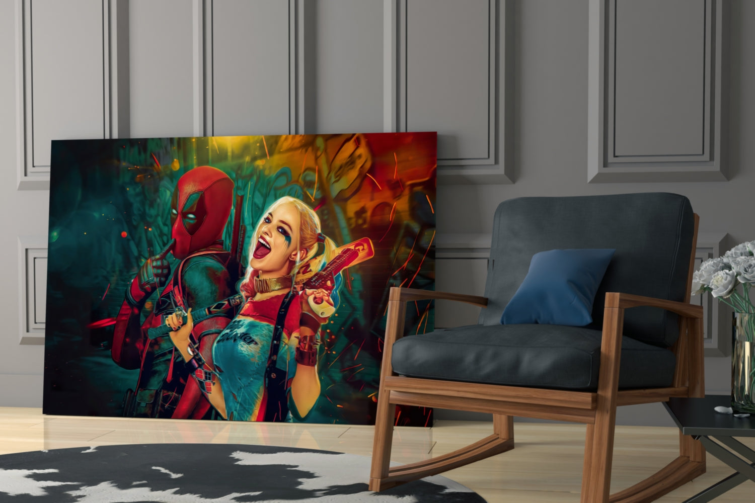 Insigneart USA Insigneart USA Harley Quinn and Deadpool Glass Art