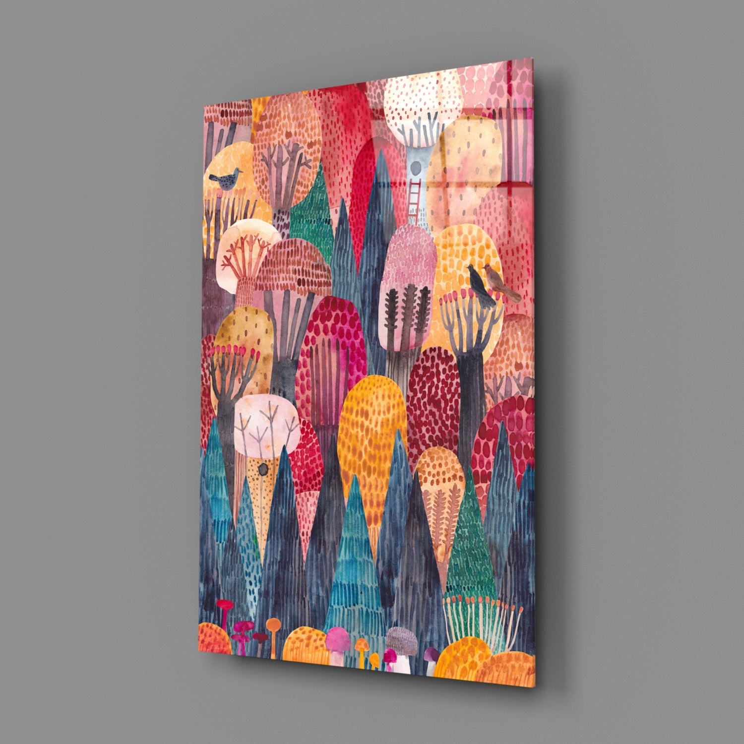 Insigneart USA Insigneart USA Colorful Trees Glass Wall Art