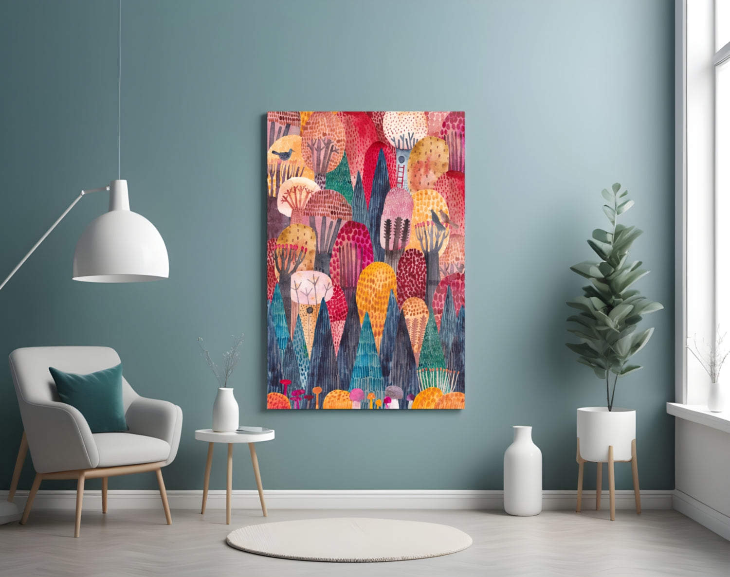 Insigneart USA Insigneart USA Colorful Trees Glass Wall Art