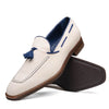 Zelli Italia 16-628-SND CARMEN Sueded Goatskin & Crocodile Tassel Loafer, Sand