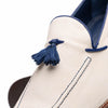 Zelli Italia 16-628-SND CARMEN Sueded Goatskin & Crocodile Tassel Loafer, Sand