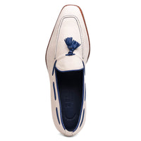 Zelli Italia 16-628-SND CARMEN Sueded Goatskin & Crocodile Tassel Loafer, Sand