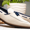 Zelli Italia 16-628-SND CARMEN Sueded Goatskin & Crocodile Tassel Loafer, Sand