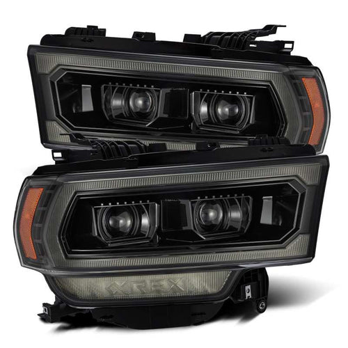 AlphaRex 19-24 Ram 2500/3500/4500/5500 LUXX-Series LED Projector Headlights Alpha-Black OffRoadUSA.com