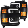 AlphaRex 15-19 Chevrolet Silverado 2500HD/3500HD PRO-Series Halogen Projector Headlights Jet Black OffRoadUSA.com