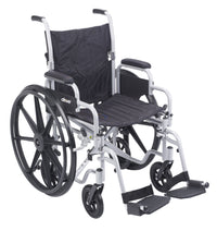 Poly Fly Light Weight Transport Chair Wheelchair with Swing away Footrests, 18" Seat RIO Medical Supplies