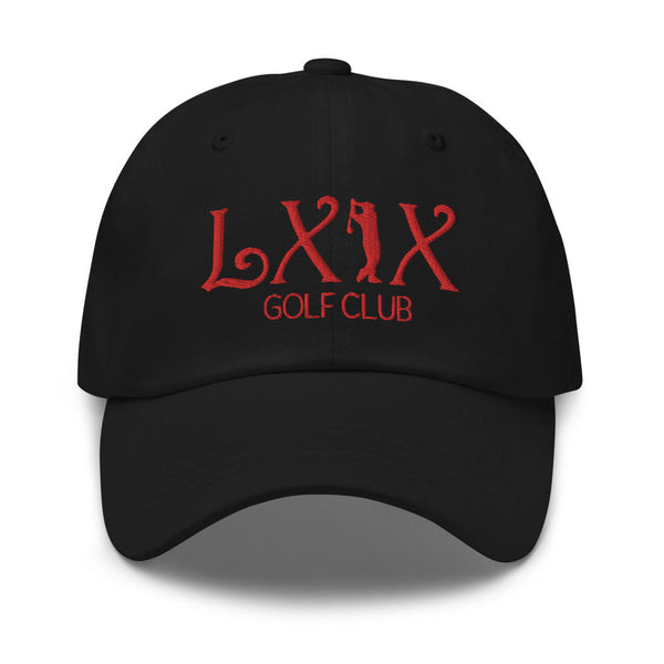 LXIX GOLF CLUB LXIX GOLF CLUB Curve Logo Dad Hat - Red Logo