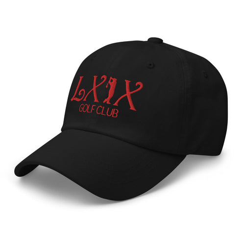 LXIX GOLF CLUB LXIX GOLF CLUB Curve Logo Dad Hat - Red Logo