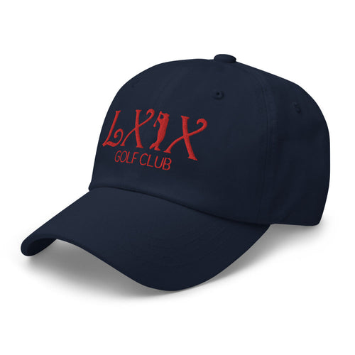 LXIX GOLF CLUB LXIX GOLF CLUB Curve Logo Dad Hat - Red Logo