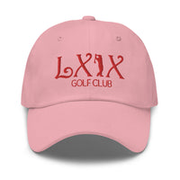 LXIX GOLF CLUB LXIX GOLF CLUB Curve Logo Dad Hat - Red Logo