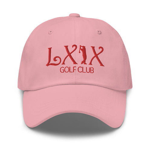 LXIX GOLF CLUB LXIX GOLF CLUB Curve Logo Dad Hat - Red Logo