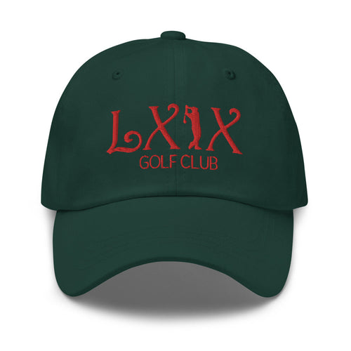 LXIX GOLF CLUB LXIX GOLF CLUB Curve Logo Dad Hat - Red Logo
