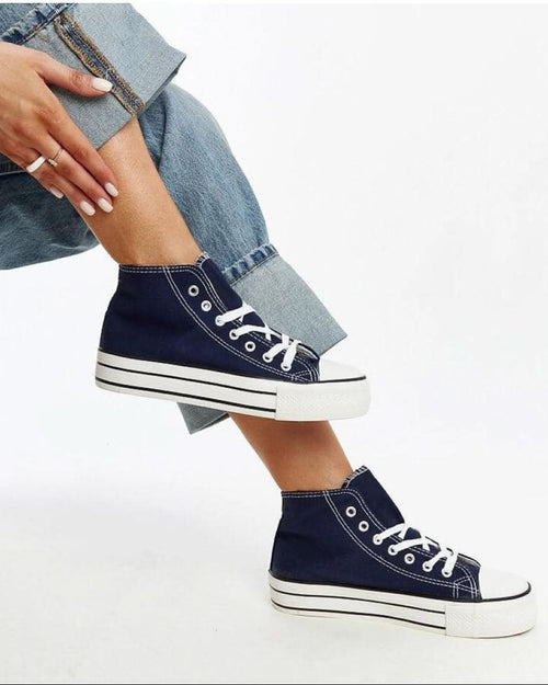Solea Navy high-top sneakers HTO Apparel