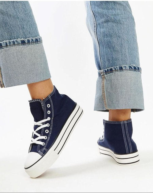Solea Navy high-top sneakers HTO Apparel