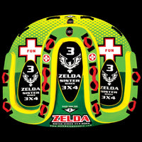 WOW Sports Zelda 1-3 Person Towable Water Tube For Pool and Lake (15-1070) Jupiter Gear
