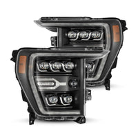 AlphaRex 21-23 Ford F150 / 21-23 Ford F150 Raptor NOVA-Series LED Projector Headlights Black OffRoadUSA.com
