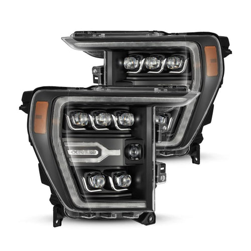 AlphaRex 21-23 Ford F150 / 21-23 Ford F150 Raptor NOVA-Series LED Projector Headlights Black OffRoadUSA.com