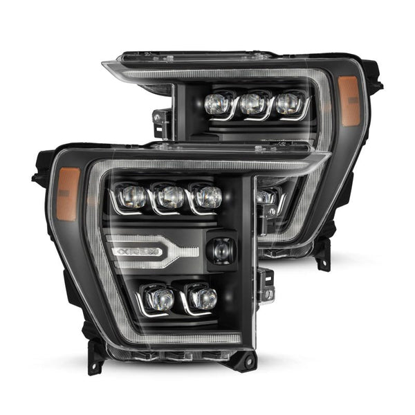 AlphaRex 21-23 Ford F150 / 21-23 Ford F150 Raptor NOVA-Series LED Projector Headlights Black OffRoadUSA.com