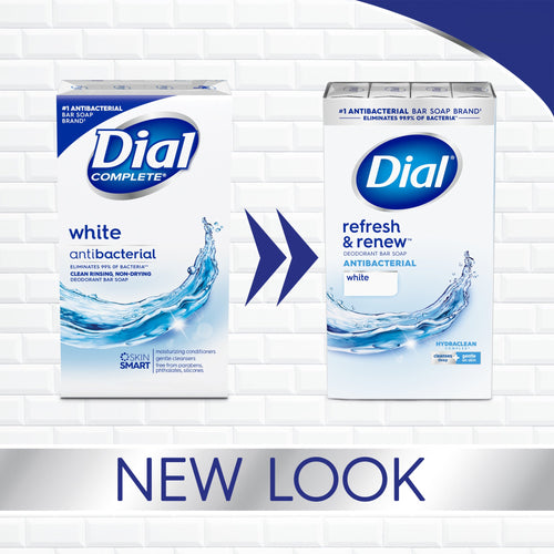 Dial Antibacterial Bar Soap, Refresh & Renew, White, 4 oz, 8 Bars EasyOptionXY LLC