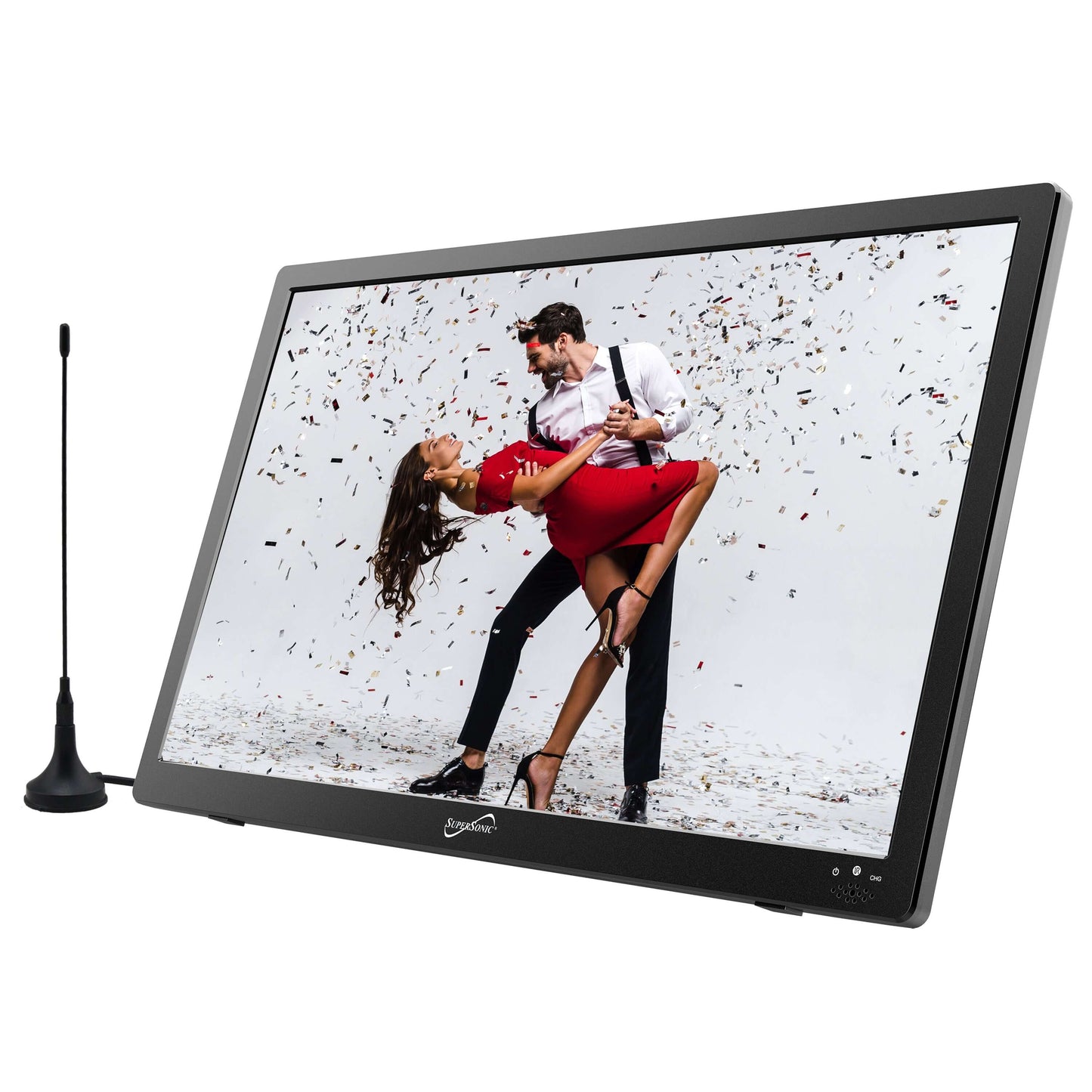 Portable 16" 12 Volt Digital LED TV with USB, SD, and HDMI Input: Built-in Rechargeable Lithium Ion Battery and FM Radio