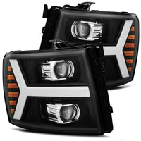 AlphaRex 07-13 Chevrolet Silverado PRO-Series Halogen Projector Headlights Black OffRoadUSA.com