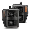 AlphaRex 08-10 Ford Super Duty/Excursion PRO-Series Halogen Projector Headlights Alpha-Black OffRoadUSA.com