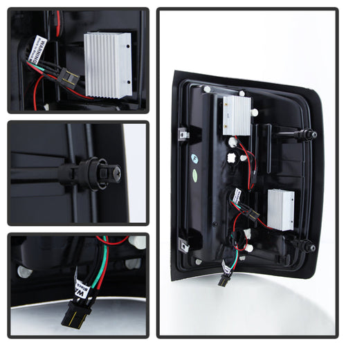 Spyder 14-18 Chevy 1500 / 15-19 GMC 3500 Dually / Bar LED Tail Lights Blk Smke ALT-YD-CS14-LBLED-BSM OffRoadUSA.com