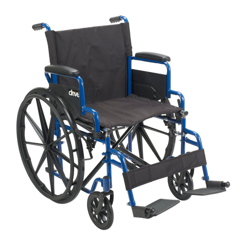 Blue Streak Wheelchair with Flip Back Desk Arms, Swing Away Footrests, 16" Seat RIO Medical Supplies