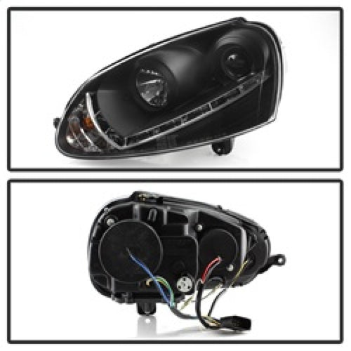 Spyder Volkswagen GTI 06-09/Jetta 06-09 Xenon/HID Model Only - DRL Black PRO-YD-VG06-HID-DRL-BK OffRoadUSA.com