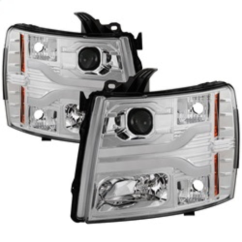 Spyder Chevy Silverado 1500 07-13 Version 3 Projector Headlights - Chrome PRO-YD-CS07V3-LBDRL-C OffRoadUSA.com