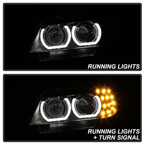 Spyder 09-12 BMW E90 3-Series 4DR HID w/ AFS Only - LED Turn - Black - PRO-YD-BMWE9009-AFSHID-BK OffRoadUSA.com