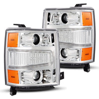 AlphaRex 14-15 Chevrolet Silverado PRO-Series Halogen Projector Headlights Chrome OffRoadUSA.com