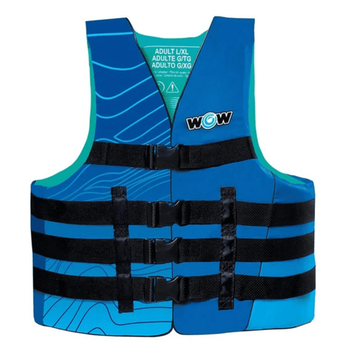 WOW Watersports Vis-Wave Adult Life Vest Blue Jupiter Gear