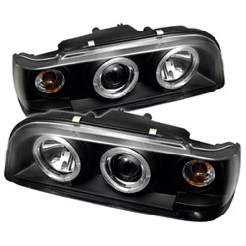 Spyder Volvo 850 93-97 Projector Headlights LED Halo Black High H1 Low H1 PRO-YD-VO85092-HL-BK OffRoadUSA.com