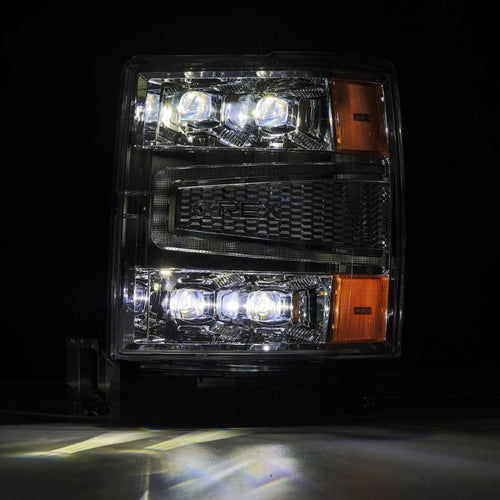 AlphaRex 14-15 Chevrolet Silverado NOVA-Series LED Projector Headlights Chrome OffRoadUSA.com