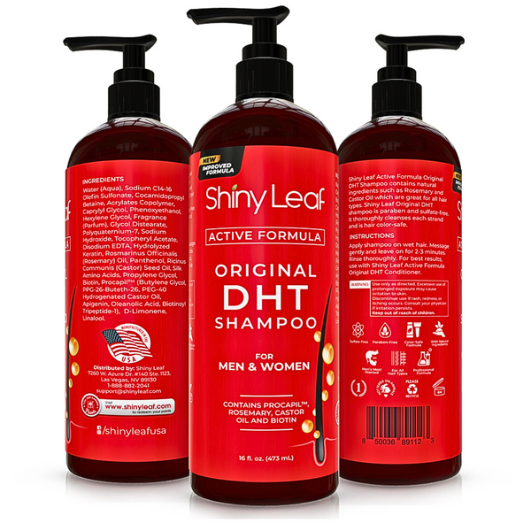 Shiny Leaf DHT Blocker Hair Loss Shampoo 16 oz, Active Formula For Hair Growth